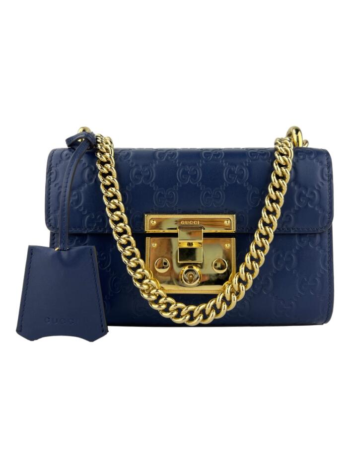 Bolsa Tiracolo Gucci Padlock Signature Guccissima Azul - AGWH62