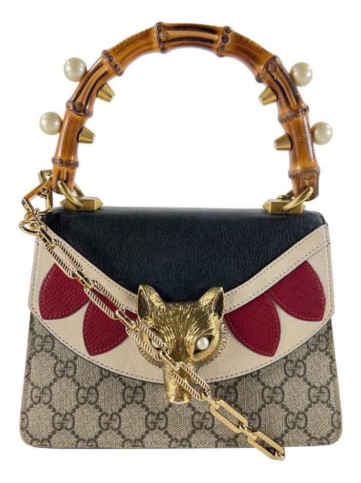 Bolsa Tiracolo Gucci Pearl Mini Fox Broche Monogram - NHA5