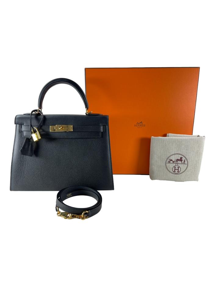 Bolsa Tiracolo Herm s Kelly Sellier Epsom Preta CWVH1 Original bolsa-tiracolo-herm-s-kelly-sellier-epsom-preta-cwvh1-original