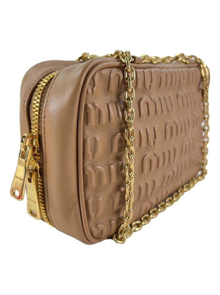 Bolsa Tiracolo Miu Miu Logo Embossed Bege - CSSR1 Original