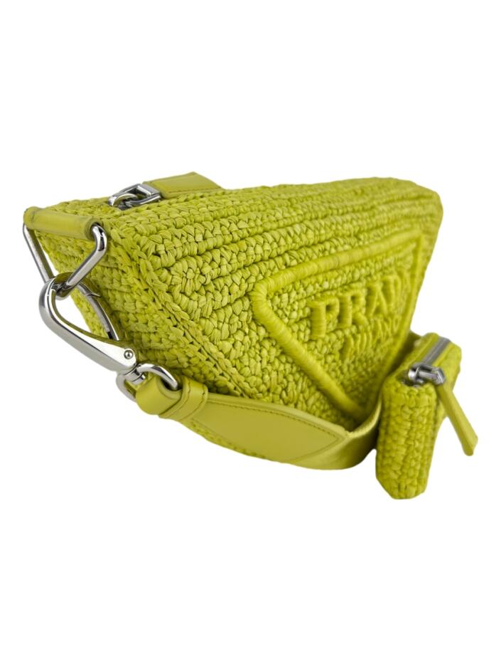 Bolsa Tiracolo Prada Triangle Raffia Verde - AFQX39 Original