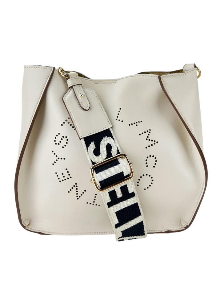 Bolsa Tiracolo Stella Mccartney Mini Logo Off-White - CFKE7