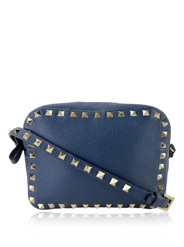 Bolsa Valentino Rockstud Camera Mini Original Azul Feminino