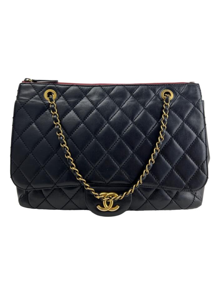 Bolsa Tote Chanel Blizzard Zip Top Flap Preta - QGA6 Original