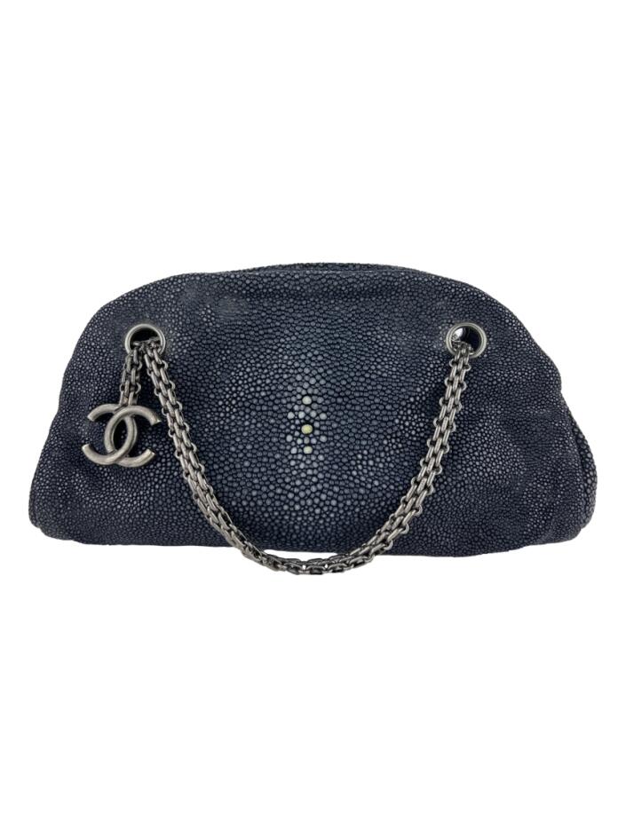 その他 CHANEL SUPER COLLECTION 2003 Bolsa Tote Chanel Just Mademoiselle Stingray Azul - CJJW2 Original