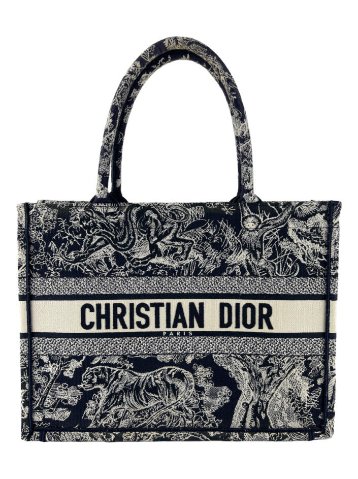 Bolsa Tote Christian Dior Book Dioriviera Toile De Jouy Azul