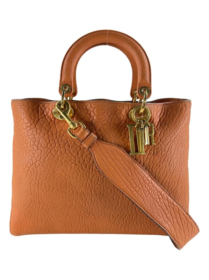 Bolsa Tote Christian Dior Lady Dior Canyon Laranja - BJJK61