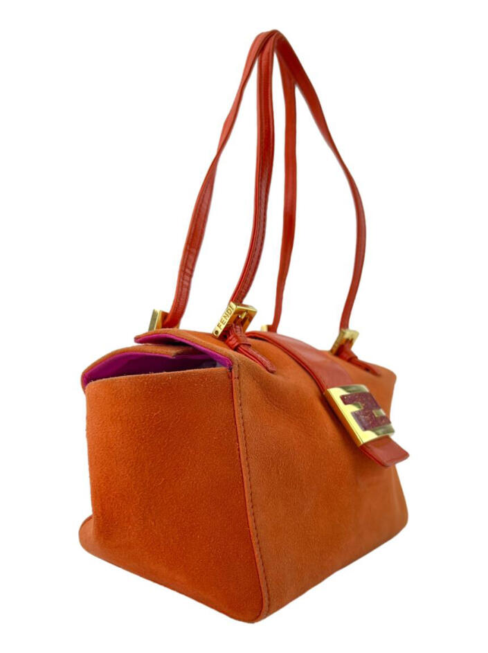 Bolsa Tote Fendi Camurça Laranja - NIC76 Original | Etiqueta Única