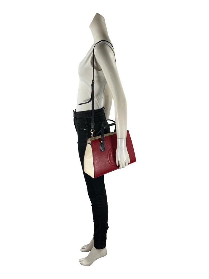 Bolsa Tote Gucci Soho Top Handle Dollar Calfskin Vermelha - CITR18 ...