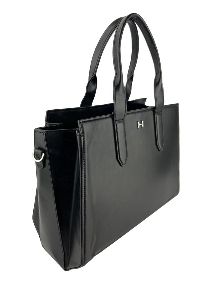 Bolsa Tote Halston Heritage Couro Preto - COER1 Original