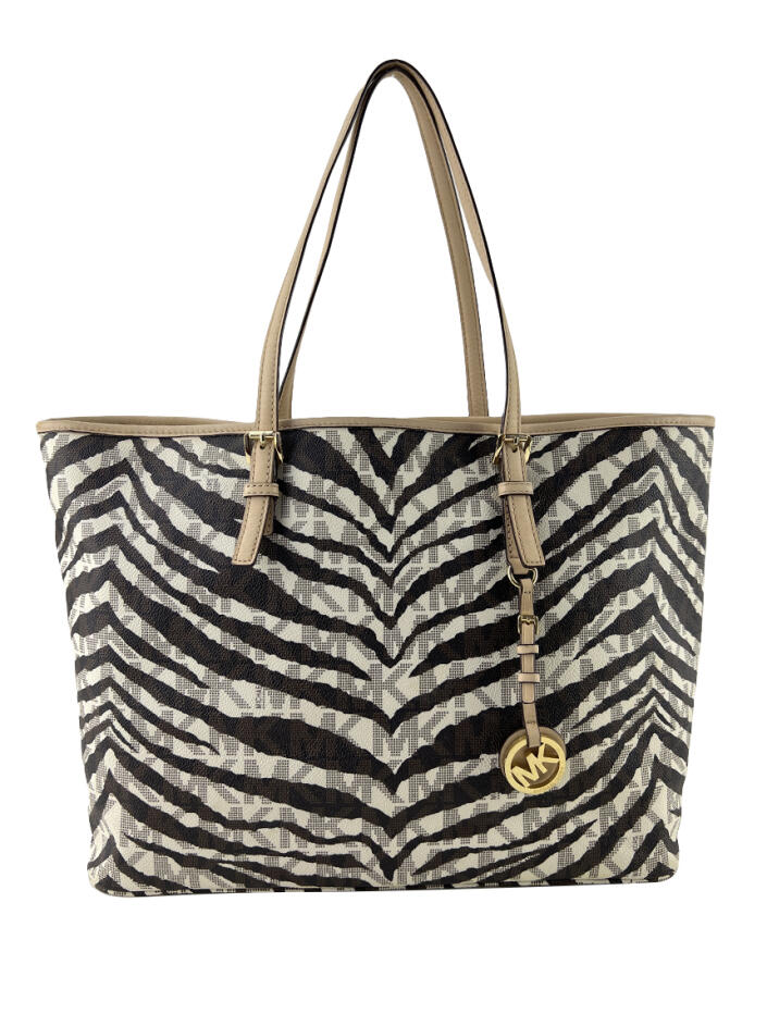 Bolsa Tote Michael Kors Jet Set Travel Animal Print Original Etiqueta Unica