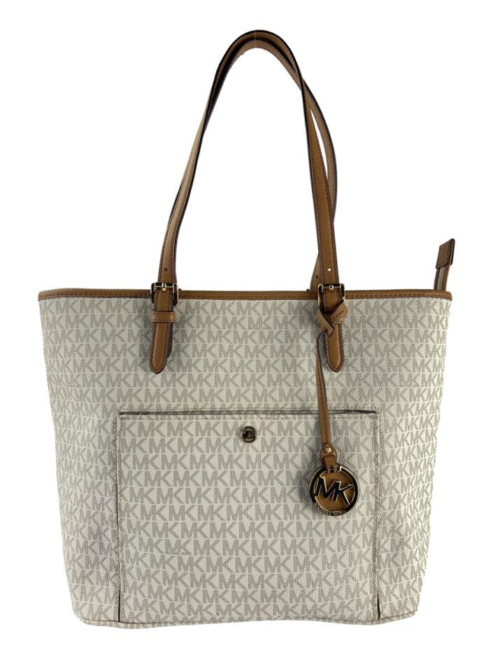 Bolsa Tote Michael Kors Jet Set Travel Logo Branca CCBH30