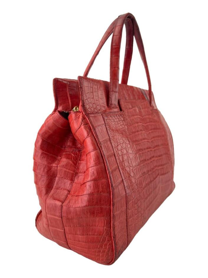 Bolsa Tote Nancy Gonzalez Crocodile Vermelha - BNB478 Original