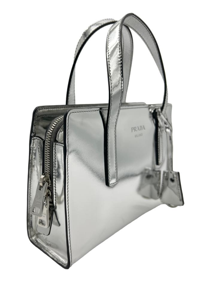 Bolsa Tote Prada Re-Edition 1995 Prateada - JXG42 Original