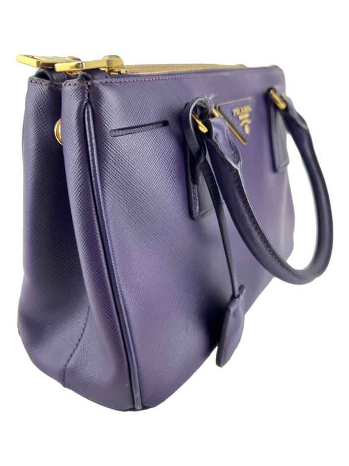 Bolsa Tote Prada Saffiano Galleria Double Zip Roxo - JPJ18