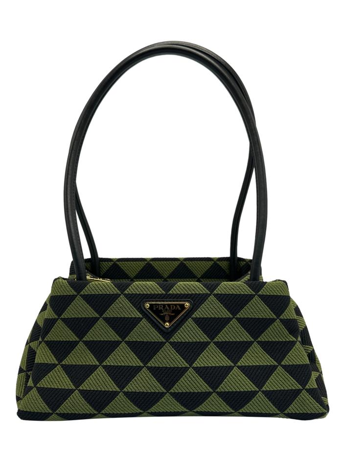 Bolsa Tote Prada Symbole Triangle Logo Verde - CLWU7 Original
