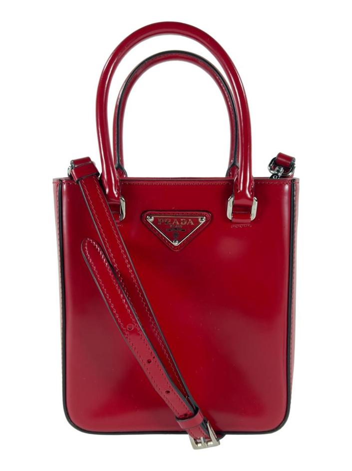 Bolsa Tote Prada Triangle Spazzolato Vermelho - CNPX2 Original Bolsa Tote Prada Triangle Spazzolato Vermelho - CNPX2 Original