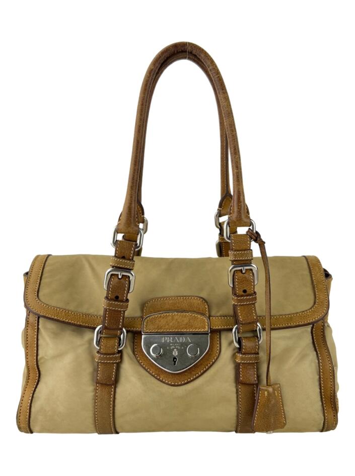 Bolsa Tote Prada Vintage Nylon Bege - ABBQ124 Original | Etiqueta