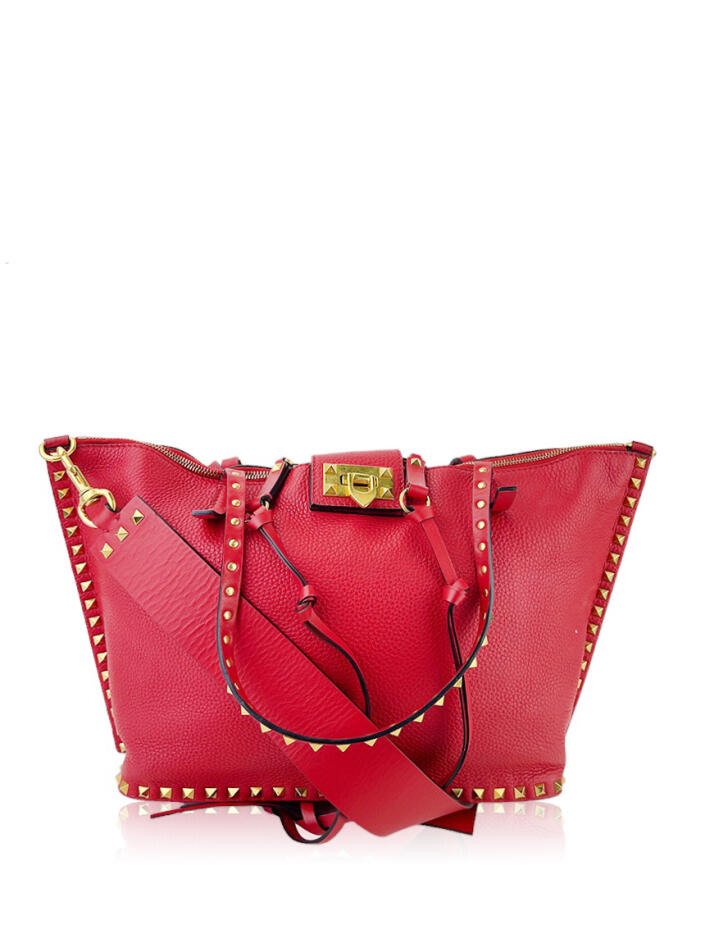 Bolsa Tote Valentino Rockstud Hype Vermelha Original CFME3