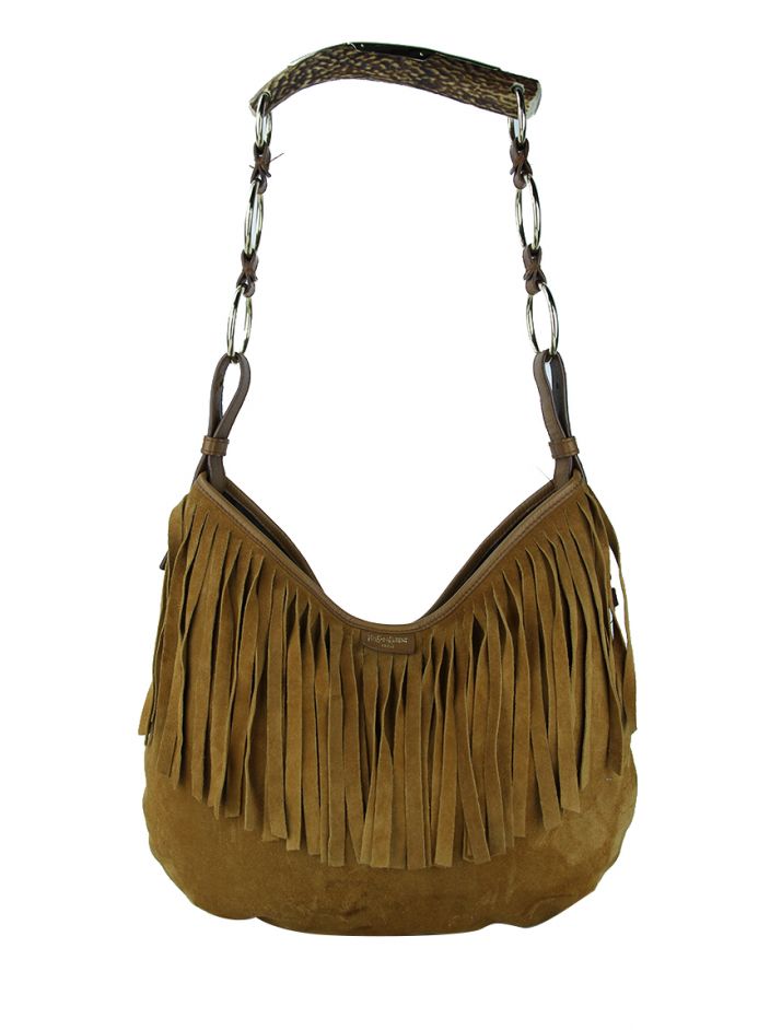 Bolsa Yves Saint Laurent Mombasa Fringe Camurça - EQ26