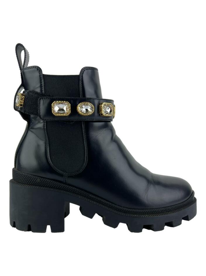 Bota Gucci Crystal GG Trip Preta - BZZV1 Original | Etiqueta Única
