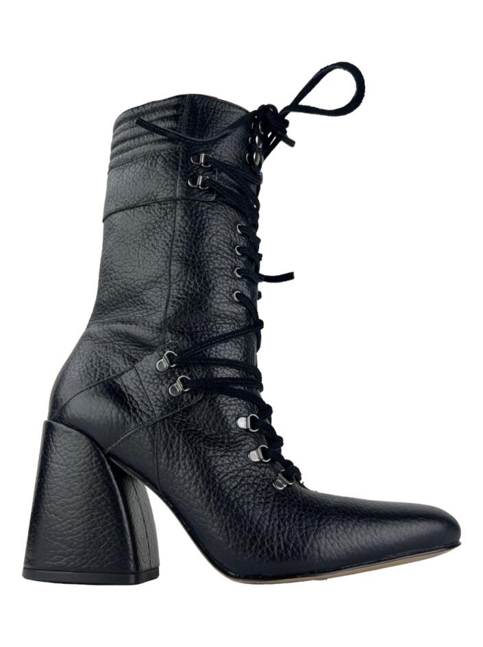 Bota Luiza Barcelos Couro Preto - AAUW28 Original | Etiqueta Única