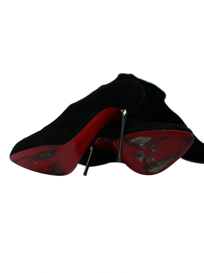 Bota Over The Knee Christian Louboutin Big Lips Preta Bota Over The Knee Christian Louboutin Big Lips Preta