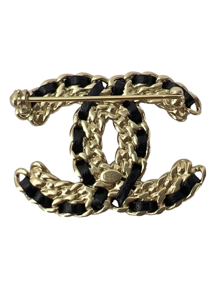 Broche Chanel CC Chain Dourado Vintage - BHNV4 Original | Etiqueta