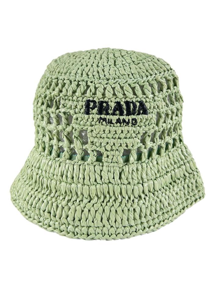Bucket Prada Raffia Logo Acqua - DCER2 Original | Etiqueta Única