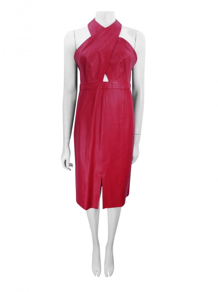 Vestido couro vermelho store animale