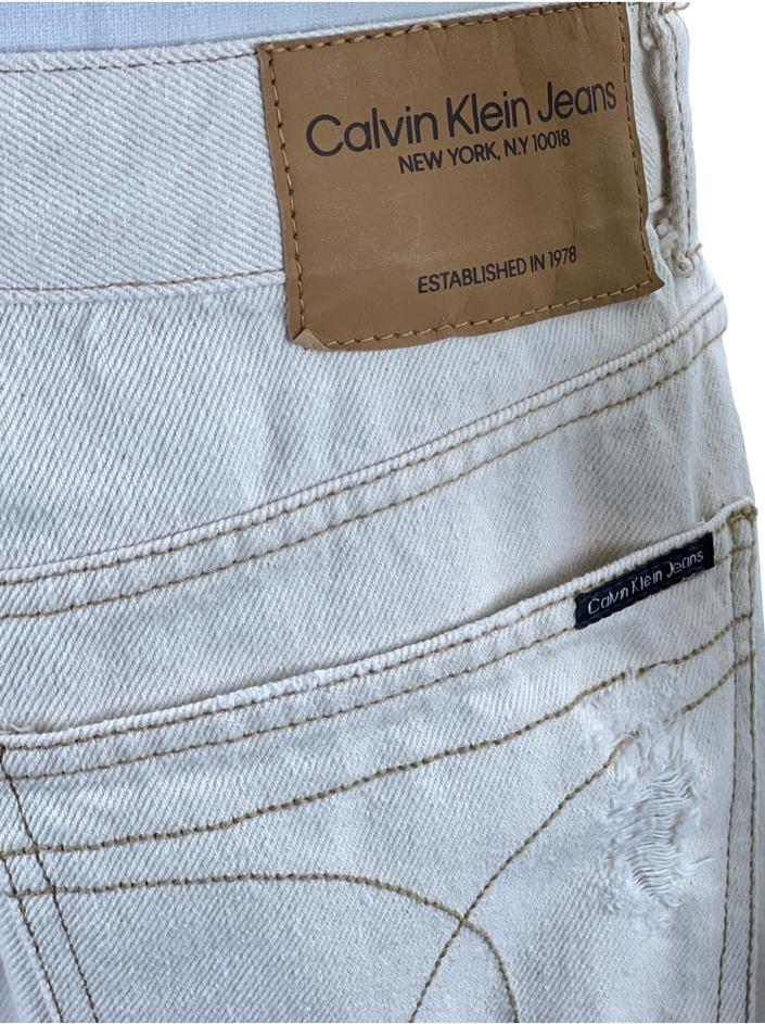 Calça Calvin Klein Jeans Off-White - EEY223 Original | Etiqueta Única