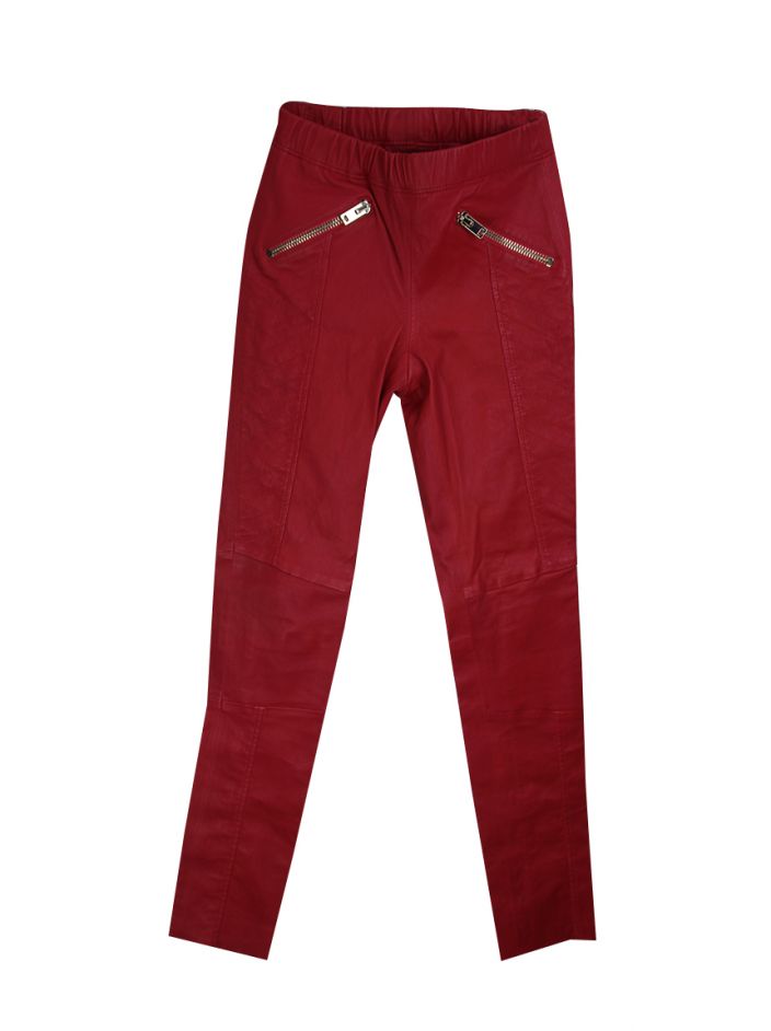 Calça Joseph Couro Vermelho