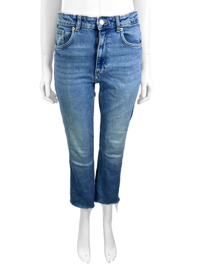 Calça Zara Jeans Reta ABSZ122 Original Etiqueta Única