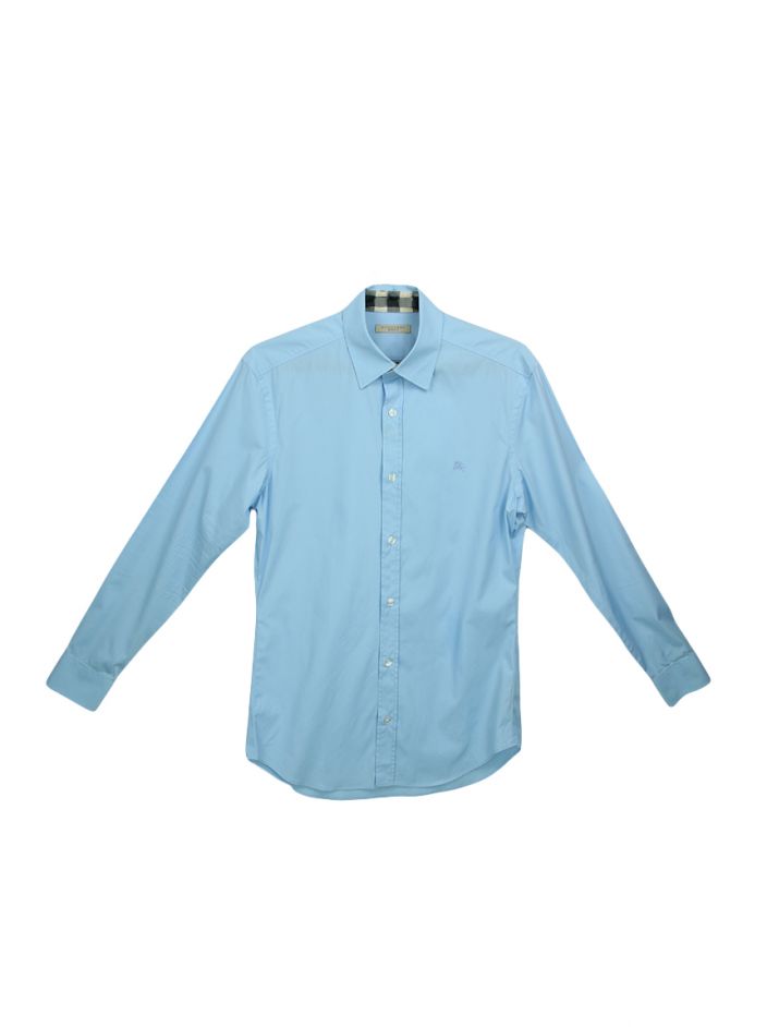 Burberry Brit メンズシャツ 水色 S camisa-burberry-brit-algodao-
