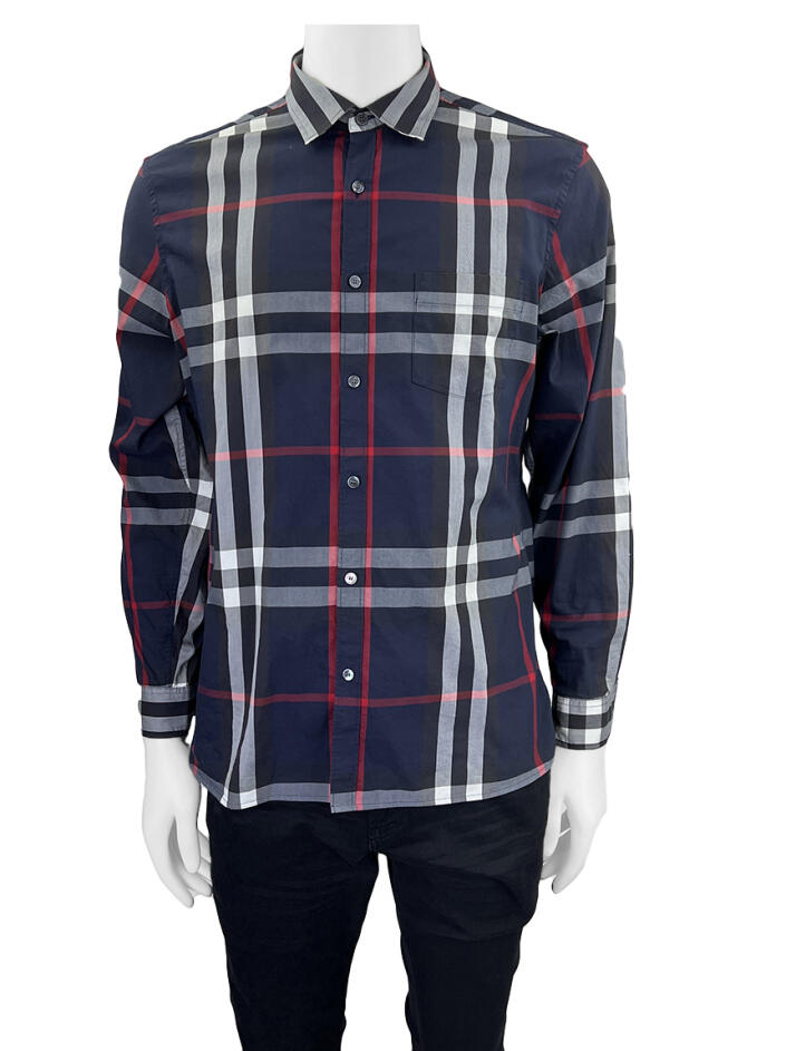 Camisa Burberry London Check Azul - BJBS20 Original | Etiqueta Única