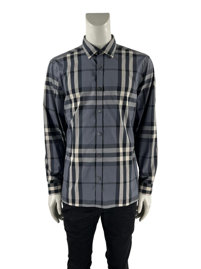 camisa-burberry-xadrez-cinza-