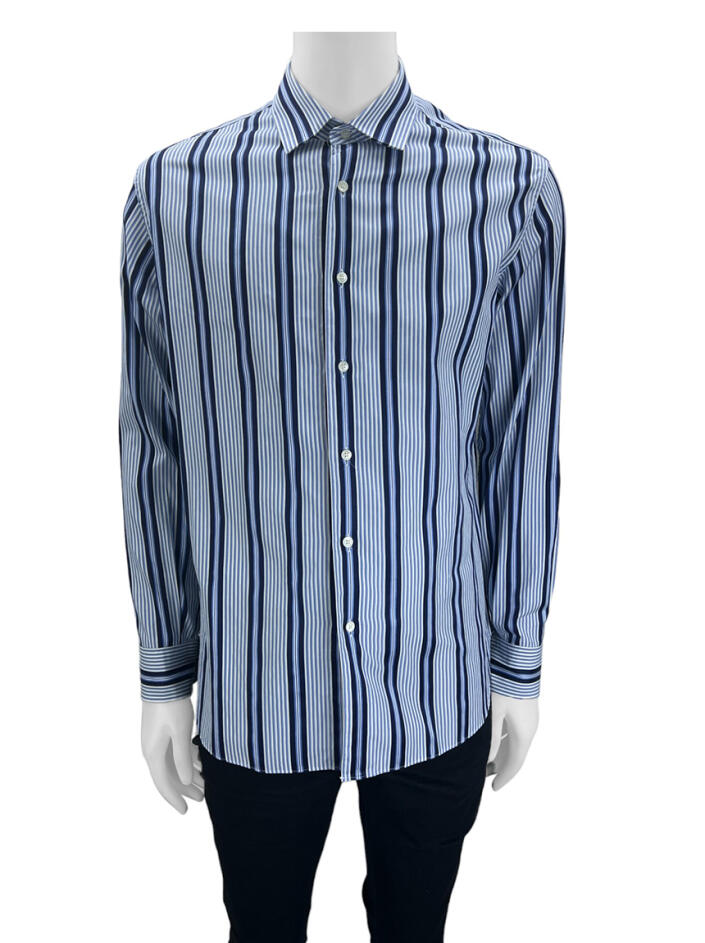 Camisa Salvatore Ferragamo Listras Bicolor Original Etiqueta Unica