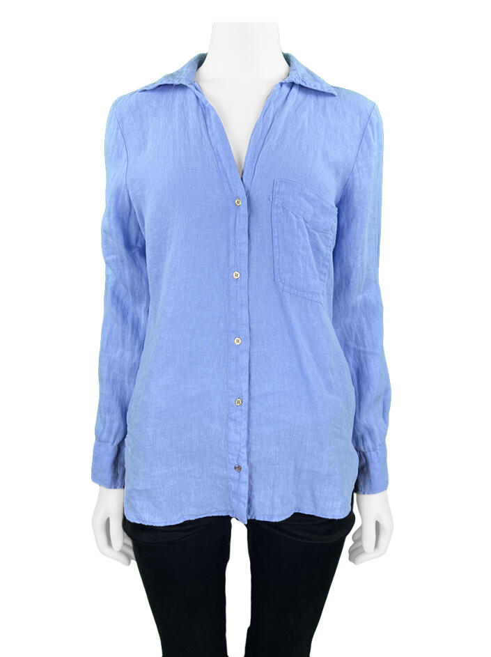camisa cropped feminina zara azul tamanho PP/P