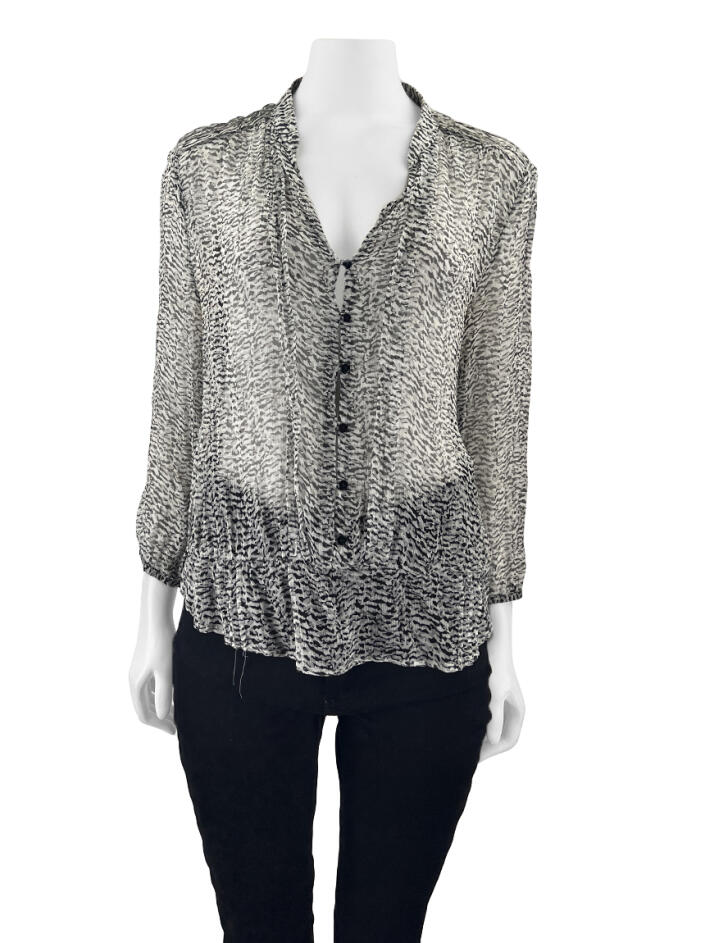 Camisa Zara Seda Estampada BILN33 Original Etiqueta Única