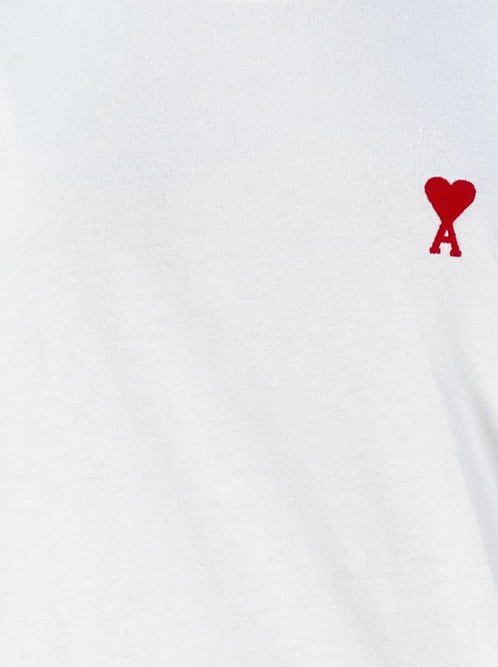 Camiseta AMI Paris Tecido Branco - PFJ207 Original | Etiqueta Única