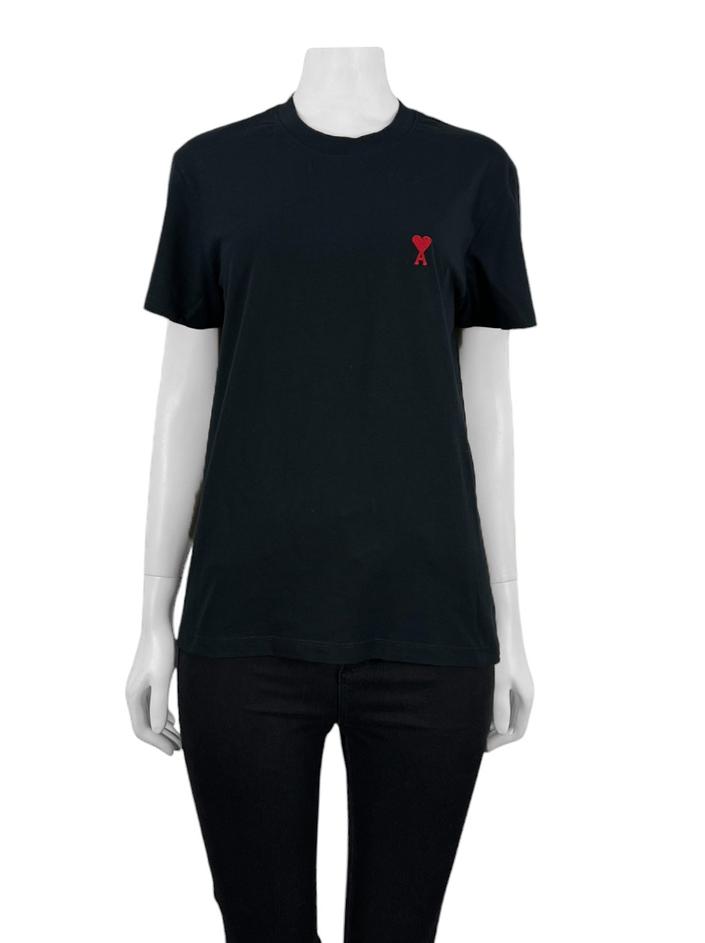 Camiseta AMI Paris Tecido Preto - PFJ208 Original | Etiqueta Única