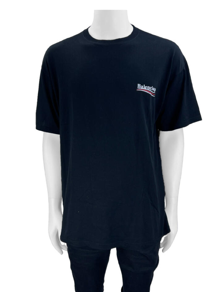 Camiseta Balenciaga Logo Preta - BJCR21 Original | Etiqueta Única