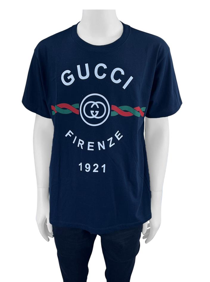 Camiseta Gucci 'Firenze 1921' Azul Marinho - CMSW456 Original