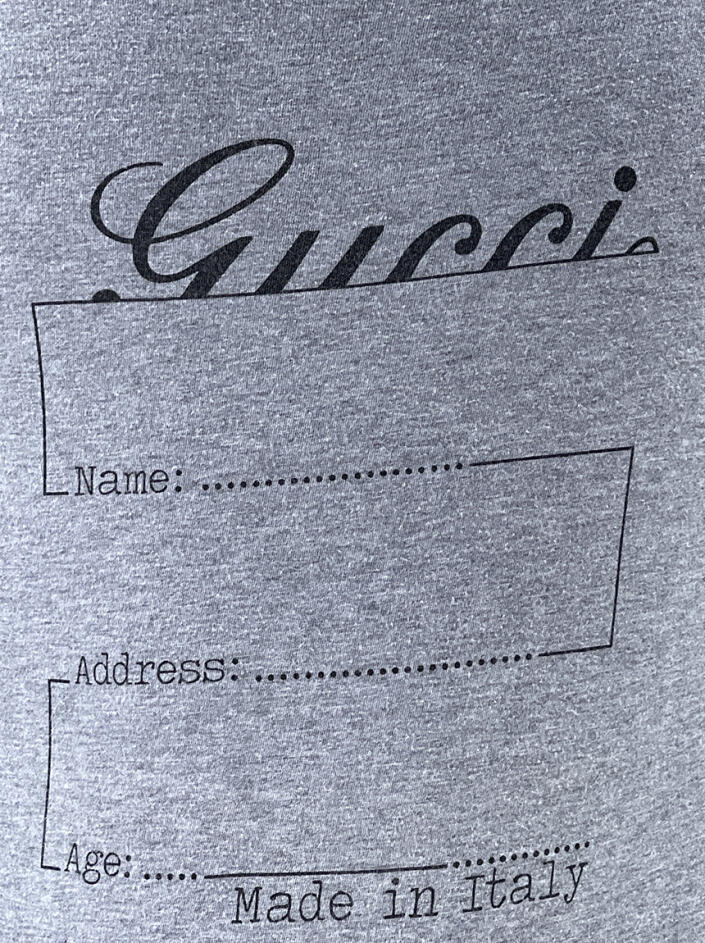 Camiseta Gucci Logo Cinza - CDYD9 Original | Etiqueta Única