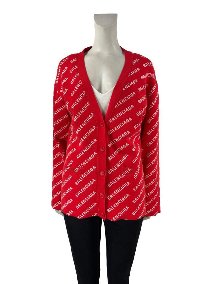 balenciagaカーディガン Cardigan Balenciaga Logo Vermelho - BIIJ28 Original | Etiqueta Única