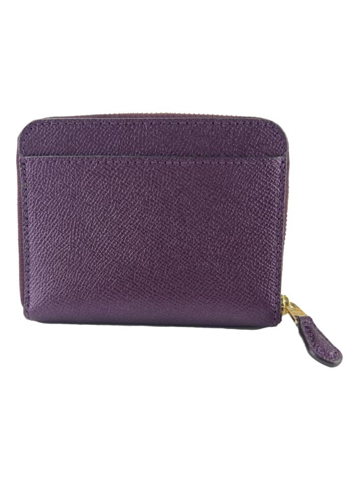 Carteira Coach Small Zip Couro Roxa - AEIZ19 Original | Etiqueta Única