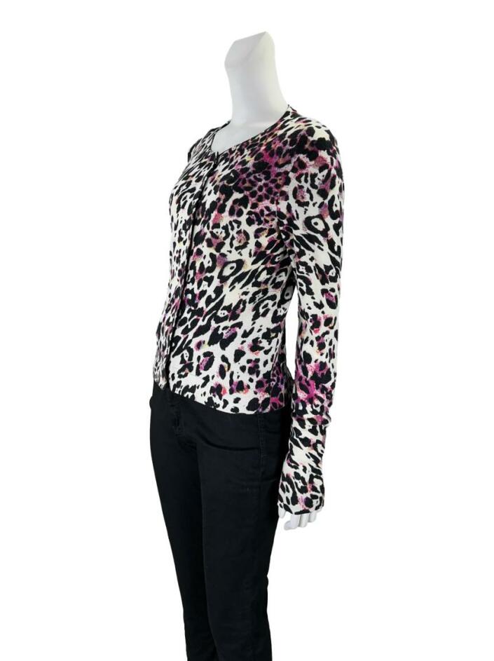 Cardigan DVF Diane Von Furstenberg Ibiza - Coton Rose à Chevrons - Taille XS Neuf Avec étiquettes