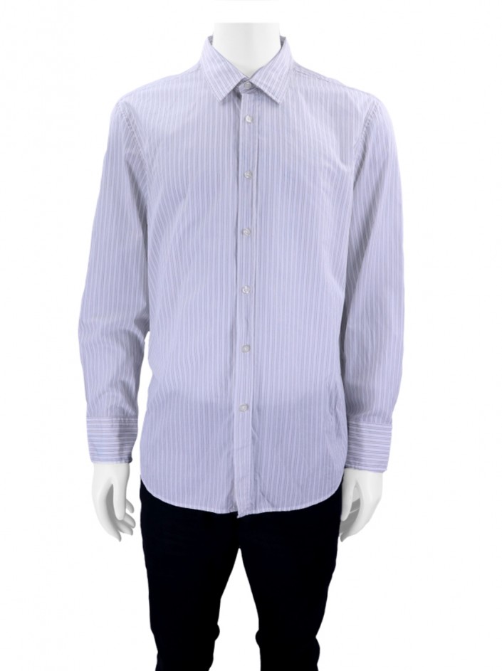 Camisa Hugo Boss Lucas Listrada Branca Masculina Original Aaca5