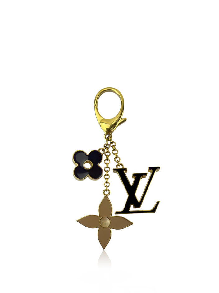 Chaveiro Louis Vuitton Fleur De Monogram Dourado Original - KTX4