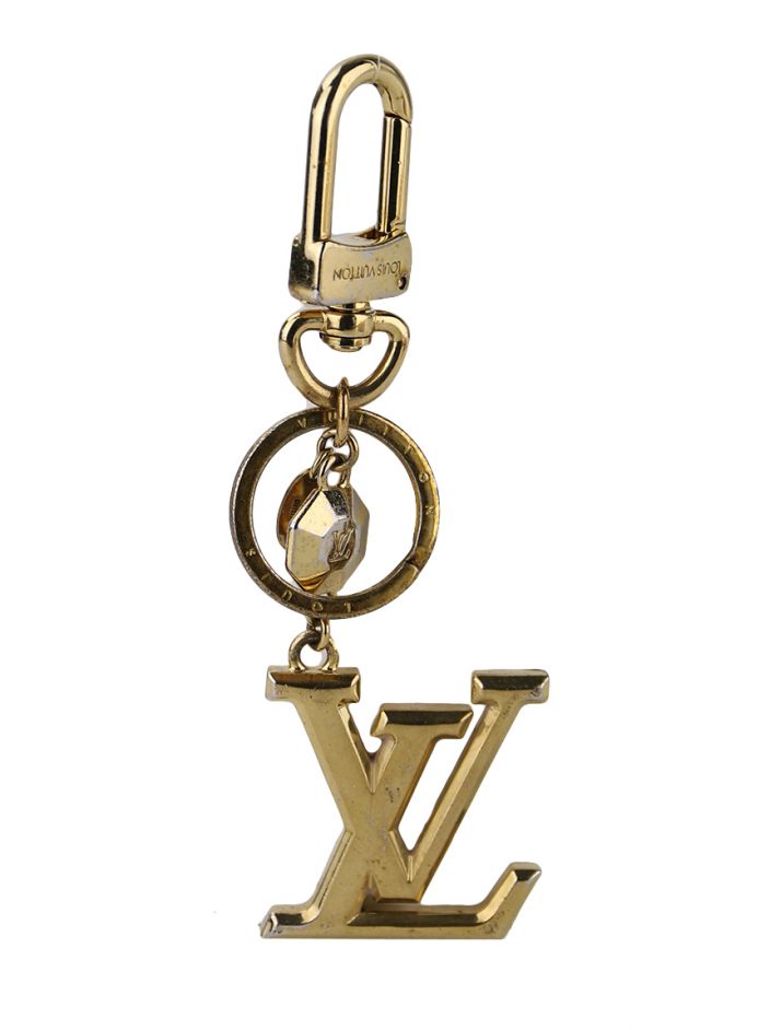 Chaveiro Louis Vuitton LV Facettes Dourado Original - ADS19